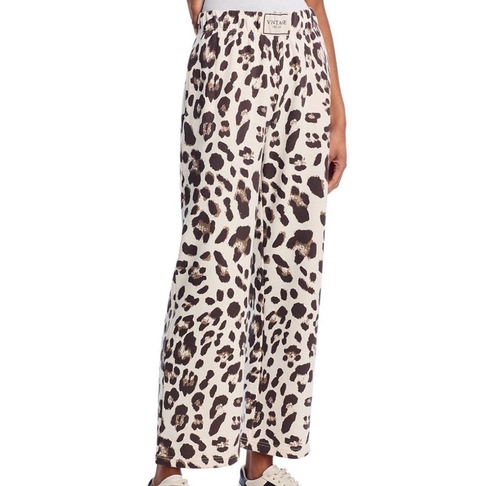Vintage Havana Faux Suede Terry pants. Leopard